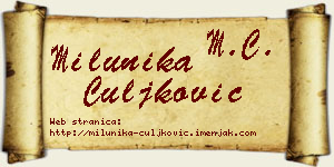 Milunika Čuljković vizit kartica